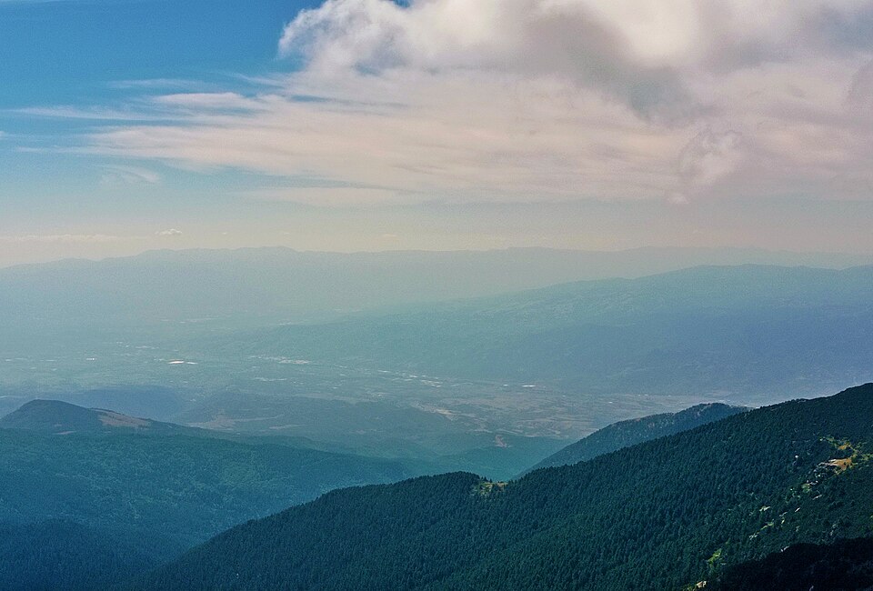 Sandanski town and surrounding mountains